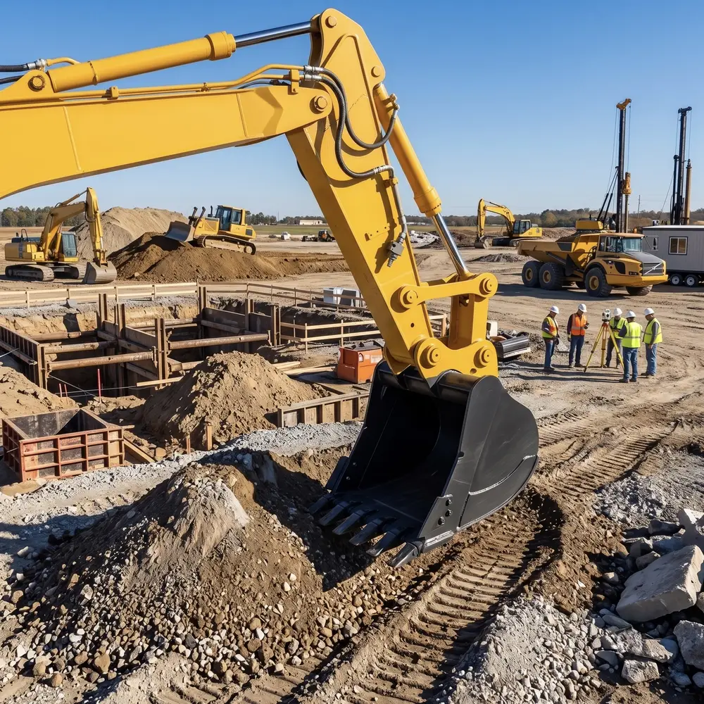 Excavator bucket detail